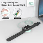 Fast Charger for Apple Watch Charger, Magnetic iWatch Charger to USB A Cable 3.3FT with USB A Wall Plug Adapter for Apple iWatch Series Ultra/10/9/8/7/6/SE/5/4/3/2 (Green)