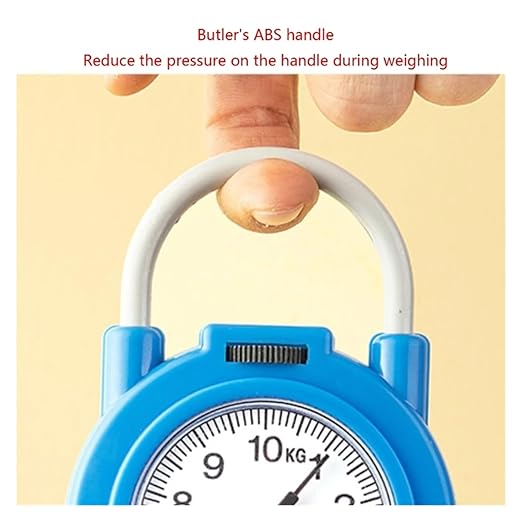 Luggage Weight Scale, 10kg Portable Mechanical Hanging/Fish/Luggage/Kitchen with Hanging Hook Household Multipurpose Scale,for Travel(Yellow)