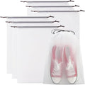 6 Pack Large Transparent Travel Shoe Bags, Clear Plastic Drawstring Bags for Shoes – 15.7 x 11.8 Inch Dust Bags for Men, Women, Luggage Organization