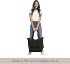 Baggallini Carryall Expandable Lightweight Travel Tote 22" Packable Folding Compact Nylon Washable Weekender w/Luggage Sleeve