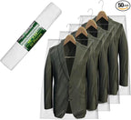 PARTY BARGAINS 40 x 25 Inch Disposable Clear Garment Bags, 50 Pack – Heavy-Duty Plastic Clothes Covers for Suits Dresses Coats, Closet & Travel