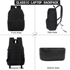 SUPACOOL Lightweight School Backpack with Pencil Pouch, Backpack for School Boys and Girls(Black backpack set)