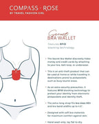 Secret Bra Wallet Women Hidden Pouch with RFID Protection and Adjustable Strap - Hidden Money Pouch for Cash, Credit Cards, or Hotel Room Key - Discreet Travel Bra Wallet