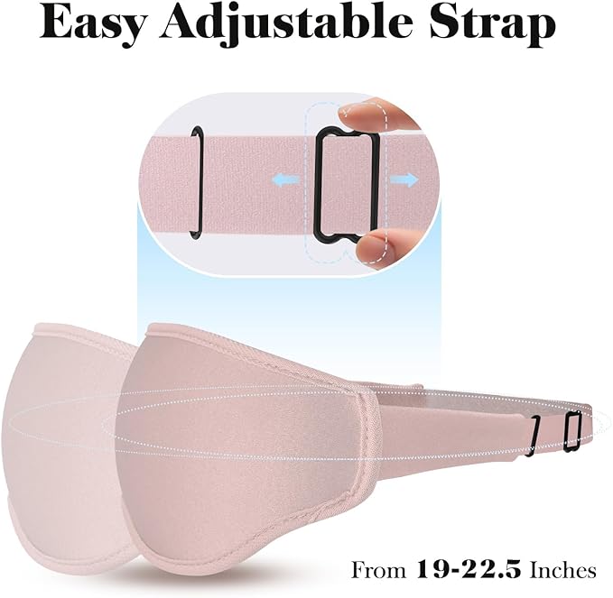 Fygrip 3D Eye Mask Sleep Mask for Men & Women, 100% Pressure-Free & Light Block-Out Eye Mask for Sleep with Easy Adjustable Strap, Night Eye Cover for Travel, Pink