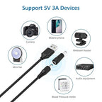 Powseed 5V Universal DC Power Cable, USB to DC Charging Cord with 13pcs Adapter Plugs for Webcam Router, Recorder, Bluetooth Speaker, Scanner, DVR, Hard Disk Box, USB-HUB etc.