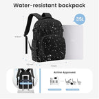 LOVEVOOK Laptop Backpack for Women with Giant Tumbler Holder Pocket,17 Inch Puffer Travel College Work Backpack Purse for Teacher Nurse,Waterproof Laptop Bag Computer Back Pack Casual Daypack,Black