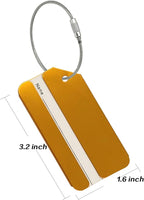 Aluminum Luggage Tags, Luggage Tag Holders for Travel Luggage Baggage Identifier by Ovener (5Pack Gold)