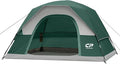 CAMPROS CP Camping Tent 2/4/6 Person, Waterproof Windproof Double Layer Dome Tent, Easy Setup with Large Mesh Windows & Wide Door for Outdoor Camping Backyard