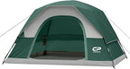 CAMPROS CP Camping Tent 2/4/6 Person, Waterproof Windproof Double Layer Dome Tent, Easy Setup with Large Mesh Windows & Wide Door for Outdoor Camping Backyard