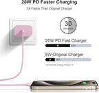 iPhone 17 16 15 Charger Fast Charging 6FT - 20W USB C Charger Block with 6FT Type C to C Cable Compatible with iPhone 17/17 Pro/17 Pro Max/Air/16/16e/15, iPad Pro, iPad Air (Pink)