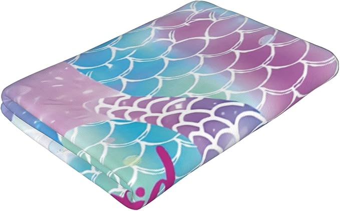 COMFAR Mermaid Microfiber Beach Towels for Girls/Kids Personalized Beach Towels for Toddler/Baby, Cute Beach Towel, Thin Quick Dry Pool Towel 30"x 60"