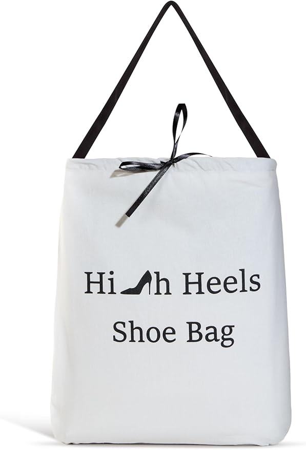 Premium Drawstring High Heel Shoe Bag – Travel-Friendly Dustproof Pouch for Heels & Sandals, Lightweight & Durable, 11 Color Options (light gray)