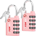Forge Dual-Opening: Key or Combination Lock, TSA Approved Lock for Luggage, Pelican case, Travel, Gym, School, Luggage Combination Lock, Travel Bag Lock (Pink 2 Pk)