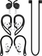 A-Focus Anti-Slip Set for AirPods 4 Silicone Adjustable Ear Hook Ergonomic Design Wings Wingtip Ear Hooks Tips Strap Sport Earbuds Accessories Eartip Compatible with AirPods 4th Black