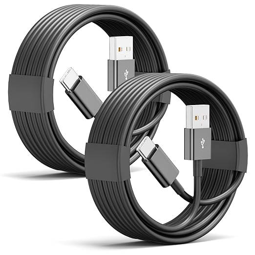 Car Carplay Cable for iPhone 17 Pro Max/Air/16/15 Pro Max/Plus/16e Cables,2Pack USB A to USB C for iPhone USB C Cord,USB C Cable for iPad Pro/iPad Air Android Charger Cord Type-C Charging Cable 6FT