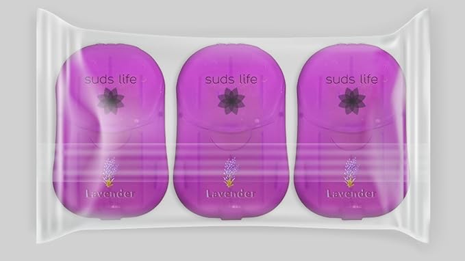 SudsLife Paper Soap Sheets (150 sheets) Pack of 3 (Pack of 3, Lavender)