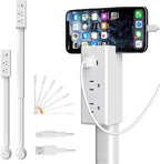 Electrical Outlet Extender Stick USB-A, USB-C, 2 AC Outlets, 17"-27" Extendable & 180° Rotating Plug Adapter for Wall Power Socket - Perfect for Nightstands, Sofas, Desks & Hard-to-Reach Spaces
