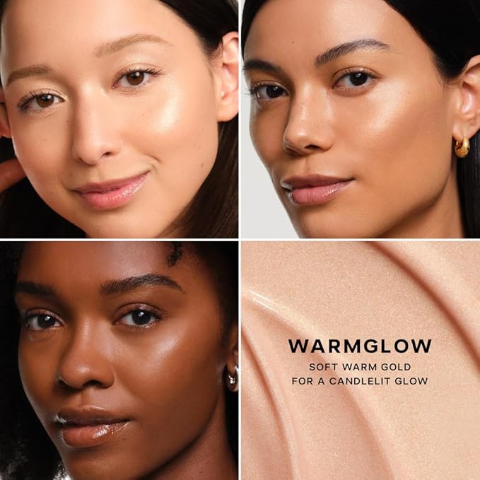 Saie Blush & Glow Gift Set - Dew Blush in Lady & Glowy Super Gel Liquid Highlighter & Makeup Primer in Warmglow - Skincare Infused Everyday Makeup Kit for a Flushed, Dewy Glow - Vegan (2 Count)