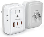 1 Pack US to Japan Plug Adapter, VINTAR PD 35W Foldable Japan Travel Essentials with 4 Outlets and 3 USB Ports(2 USB-C), 2 Prong to 3 Prong Outlet Adapter for USA to Japan Canada Philippine, Type A