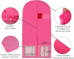 Kernorv Garment Bags Dance Costume Bags,51" Breathable Dance Dress Bag with 2 Zipper Mesh Pockets and Clear Window for Dance Costumes, Storage or Travel (5 Pack,Pink)