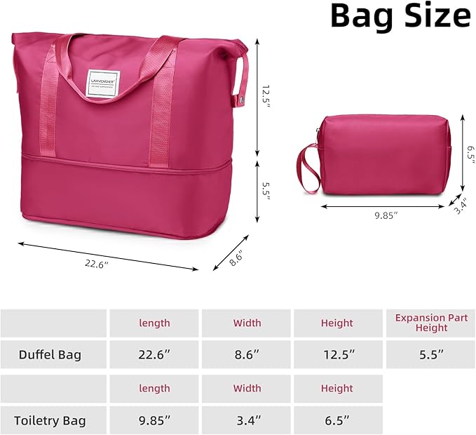 6 Piece Luggage Sets with Bags, Lightweight Expandable Checked Luggage Sets, Hardshell ABS Spinner Wheels Carry on Suitcase with TSA Lock, for Travel, Women Men (Rose Red, 18/20/24/28inch+2bags)