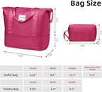 6 Piece Luggage Sets with Bags, Lightweight Expandable Checked Luggage Sets, Hardshell ABS Spinner Wheels Carry on Suitcase with TSA Lock, for Travel, Women Men (Rose Red, 18/20/24/28inch+2bags)