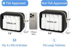 PACKISM Clear Makeup Bag - TSA Approved Toiletry Bag for Carry-on & Checked Luggage, Water Resistant Car Storage Organizer with Reinforced Seams
