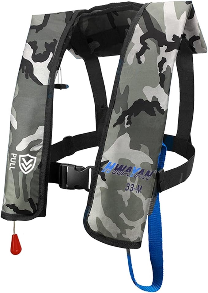Manual Inflatable Life Jacket| Inflatable PFD Vest Adult| Life Vest for Adults| Outdoor Water Sports| Supports up to 330 lbs|33g of Carbon Dioxide Cylinder