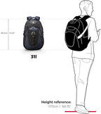Swissdigital Design Laptop Backpack with USB Charging Port, Travel Backpack Fits 15.6 inches Computer, 31L College School Backpack for Men, Blue/Black | SD803-12