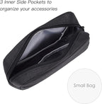CAAORDKSO Electronics Organizer Travel Case, Cord Organizer Travel Cable Organizer Bag Waterproof Portable Accessories Case for Cable, Cord, Charger, Phone, Power Bank, Earphone (Small-Black)