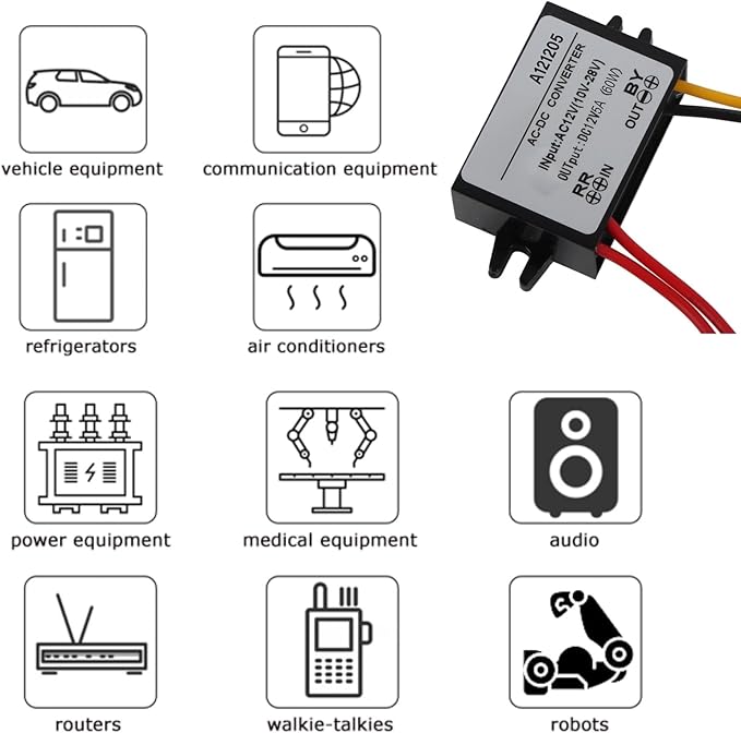 Step Down Converter Power Converter Waterproof Step Down Volt Converter AC 10-28V to DC 12V Converter AC-DC Step Down Power Module(5A)