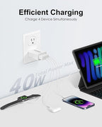 [3 Pack] USB C Charger Block, 40W 4-Port Type C Fast Charging Blocks Dual Port PD Power Adapter + QC USB Wall Charger Plug Multiport Cube USBC Brick for iPhone 17 16 15 14 13 12 11 Pro Max, Samsung