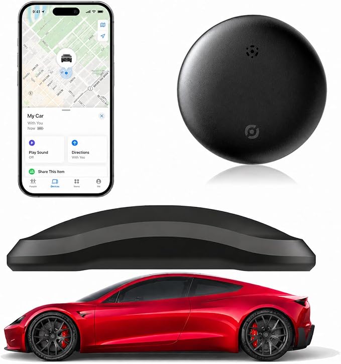 GPS Tracker for Vehicles(iOS Only),Magnetic Waterproof Car Tracker, No Monthly fees, Mini Portable GPS Tracker for Cars, Trucks, Motorcycle, Anti-Theft