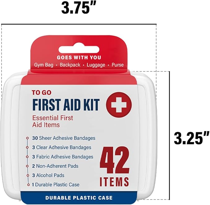 DecorRack 4 Pack Mini First Aid Kits, Small Travel Size Kit, First Aid Patch with 168 Items, Durable Plastic Box Perfect for Car, Home, Boat, or Camping, (168 Pieces, 4 Pack)