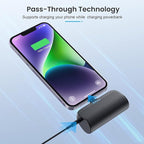 LanLuk [2 Pack] Mini Portable Charger for iPhone,5200mAh Ultra-Compact Fast Charging Power Bank Cordless Small Smart Battery Pack Compatible with iPhone 14/14 Pro Max/13/13 Pro/12/XR/8/7/6(Inky+Inky)