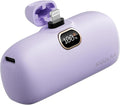 Kuulaa Portable Charger with Built-in Lightning Cable 5000mAh Small iPhone Fast Charging Mini Portable Phone Charger for iPhone 14/13/13 Pro/12/12 Pro/11/XR/XS/X/8/7/6, Purple