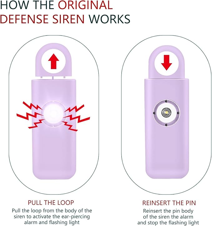 Thopeb–The Original Personal Safety Alarm for Women Self Defense – Elders & Kids Self Defense Keychain Siren – 135dB Loud Siren Bird Sound – Cute Key Chains Protection (Purple)