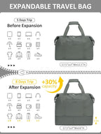 Expandable Travel Duffle Bags Weekender Overnight Bags for Women Men Hospital Bag for Women Labor Delivery with Toiletry Bag Waterproof