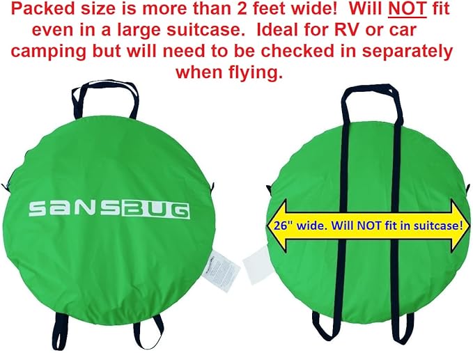 SANSBUG Screen Tent for One Person (Instant Pop up, Strong No-See-um Mesh, Durable Tarp Floor)