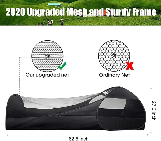 L RUNNZER Single Person Pop Up Tent, 1 Person Mosquito Net Tent