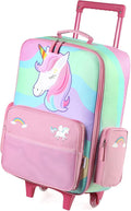 VASCHY Kids Luggage for Girls, Cute Rolling Travel Carry on Suitcase for Toddlers/Children with Wheels 18inch Unicorn