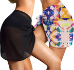 CHICGAL 2 Pieces Women Beach Sarong Bathing Suit Wrap Skirt Sheer Bikini Swimsuit Cover Ups for Swimwear