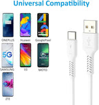 4 Inch USB C Cord Short 5 Pack Durable USB A to USB Type C Cable Fast Charging for Charging Station Compatible with Samsung Galaxy Note 10 20 S10 S20 A20 Plus LG (White)