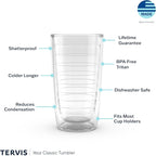 Tervis Clear & Colorful Tabletop Made in USA Double Walled Insulated Tumbler Travel Cup Keeps Drinks Cold & Hot, 16oz - 4pk, Assorted