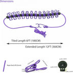 Adjustable Elastic Clothesline with Clips and Positioning Balls Portable Retractable Windproof Laundry Hanging Rope for Travel Camping Indoor Use Anti-Skid Washing Line with Drawstring Bag Purple