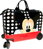 Disney Mickey Mouse 2-in-1 Kids 18” Suitcase & Ride-On Luggage -Lightweight Tow-Along Toddler Luggage With Wheels