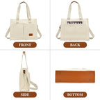 Canvas Laptop Tote Bag for Women | Pockets, Stands Upright, Convertible