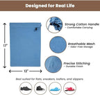 LFH Cotton Rich Shoe Storage Bags with Drawstring, Breathable Reusable Organizer, Perfect For Travel, Dorm, Hotel, College, Gym, Easy to Carry, Machine Washable 12"x17" (Pack of 6) - Sky Blue
