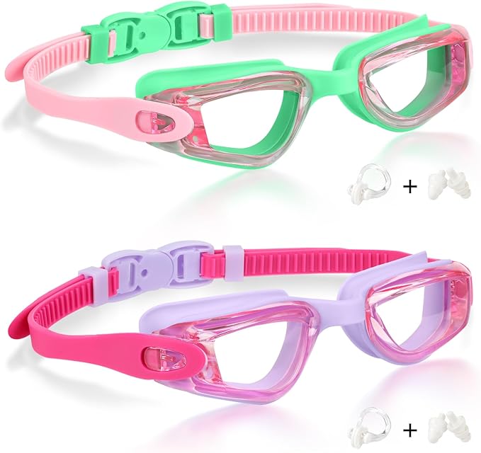 Aegend Swim Goggles for Kids Youth 3-14 Anti-Fog Anti-UV Comfort Fit Goggles for Swimming