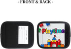 2 Pack Luggage Handle Wrap with Travel Tags - Non-Slip Protective Cover Soft Handle Grips Covers for Suitcase(Play Toy)